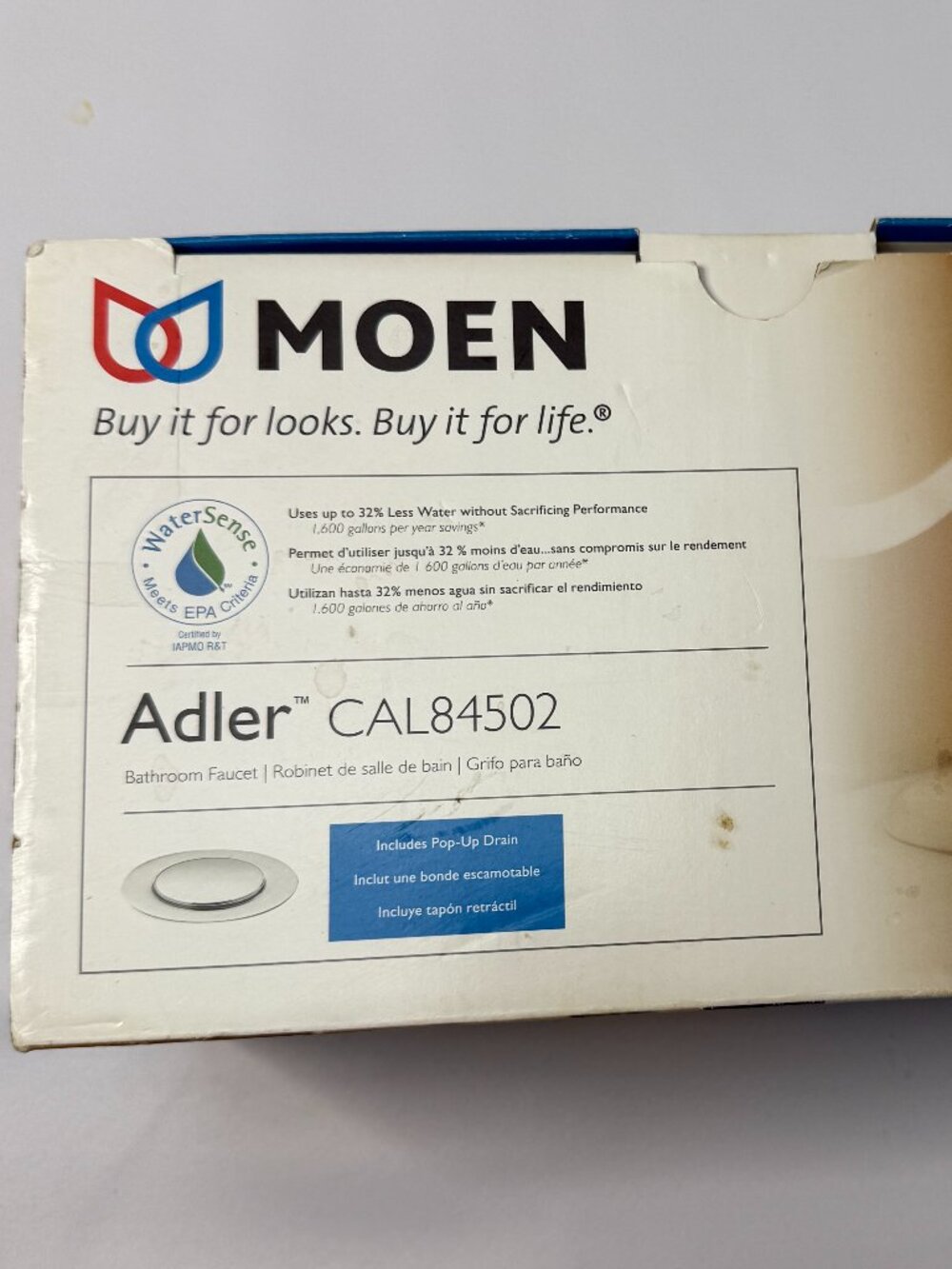 Moen Single-Handle Adler Bathroom Faucet Chrome Finish CAL84502